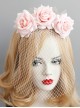 Fashion Personality Bride Bridesmaid Wedding Pink Mesh Rose Flower Blindfold Veil Headband