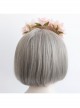 Fashion Personality Bride Bridesmaid Wedding Pink Mesh Rose Flower Blindfold Veil Headband