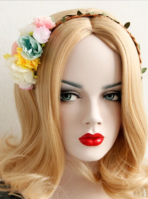 Fashion Leisure Colored Flowers Leaves Seaside Holiday Tourism Beach Hair Hoops