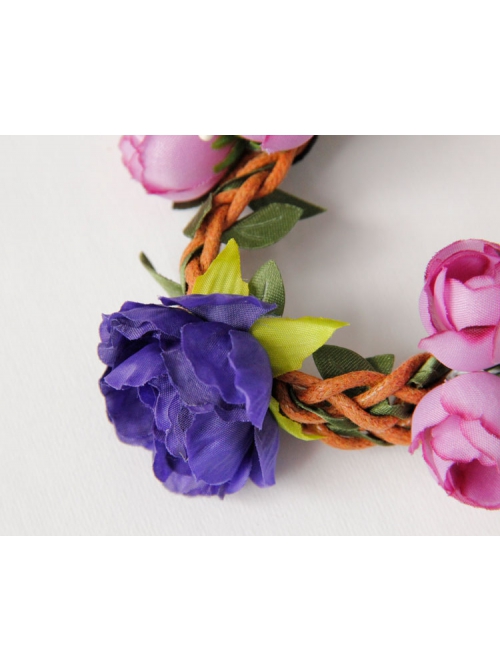 Fashion Leisure Holiday Rattan Pink Purple Garland Seaside Beach Christmas Bride Hair Band