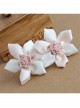 Fashion Cute Simple Lady Pink Ribbon Flower Spring Hairpin