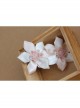 Fashion Cute Simple Lady Pink Ribbon Flower Spring Hairpin