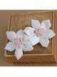 Fashion Cute Simple Lady Pink Ribbon Flower Spring Hairpin