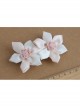 Fashion Cute Simple Lady Pink Ribbon Flower Spring Hairpin