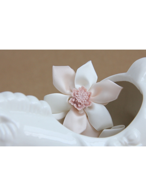 Fashion Cute Simple Lady Pink Ribbon Flower Spring Hairpin