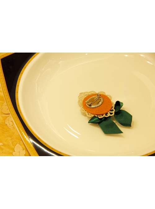 Fashion Dark Green Bow Christmas Tree Romantic Golden Lace Retro Handmade Brooch