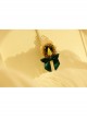 Fashion Dark Green Bow Christmas Tree Romantic Golden Lace Retro Handmade Brooch