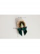 Fashion Dark Green Bow Christmas Tree Romantic Golden Lace Retro Handmade Brooch