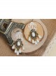 Fashion Baroque Retro Lady Exaggerated Pearl White Lace Bride Long Earrings