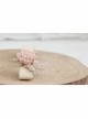 Fashion Simple Lady Handmade Golden Lace Pink Rose Flower Hairpin