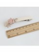 Fashion Simple Lady Handmade Golden Lace Pink Rose Flower Hairpin