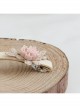 Fashion Simple Lady Handmade Golden Lace Pink Rose Flower Hairpin