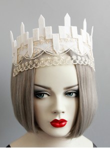 Fashion Palace Bride White Lace Adult Princess Crown Female Headband