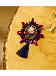 Retro Christmas Party Old Man Carriage Fashion All-Match Purple Red Crystal Tassel Brooch