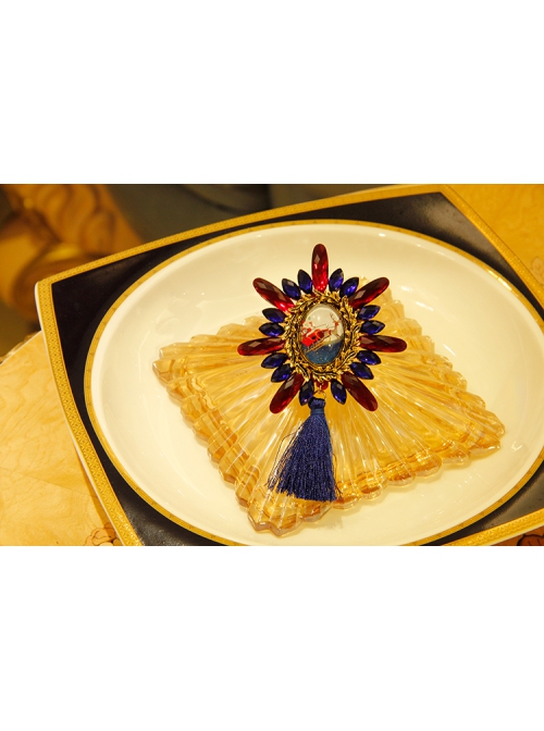 Retro Christmas Party Old Man Carriage Fashion All-Match Purple Red Crystal Tassel Brooch