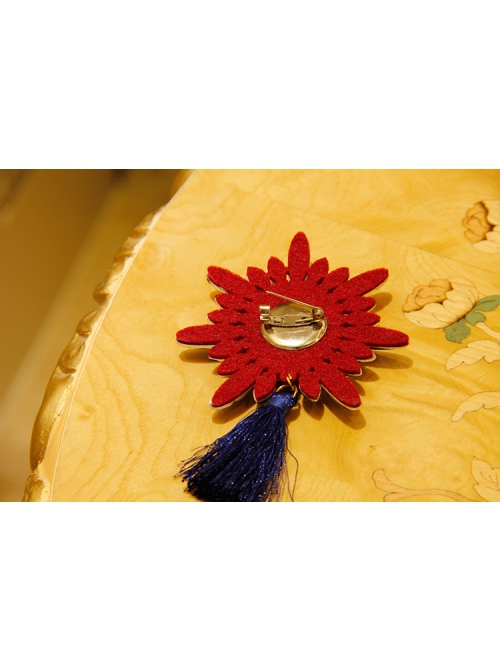 Retro Christmas Party Old Man Carriage Fashion All-Match Purple Red Crystal Tassel Brooch