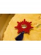 Retro Christmas Party Old Man Carriage Fashion All-Match Purple Red Crystal Tassel Brooch