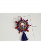 Retro Christmas Party Old Man Carriage Fashion All-Match Purple Red Crystal Tassel Brooch