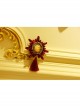 Fashion Retro Castle Illustration Red Tassel Diamond Creative Christmas Eve Brooch