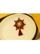 Fashion Retro Castle Illustration Red Tassel Diamond Creative Christmas Eve Brooch