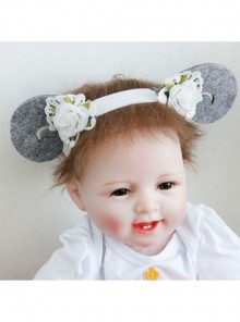 Cute Fashion Baby Girl Child Gray Sheep White Lace Flower Holiday Birthday Headband