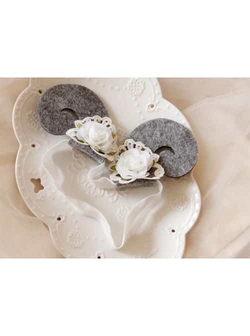 Cute Fashion Baby Girl Child Gray Sheep White Lace Flower Holiday Birthday Headband