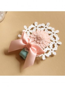 Fashion Children Baby Cute White Lace Pink Flowers Bow Christmas Delicate Hairpin