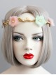 Fashion Seaside Tourism Holiday Fairy Colored Flowers Golden Rattan Wreath Hair Band