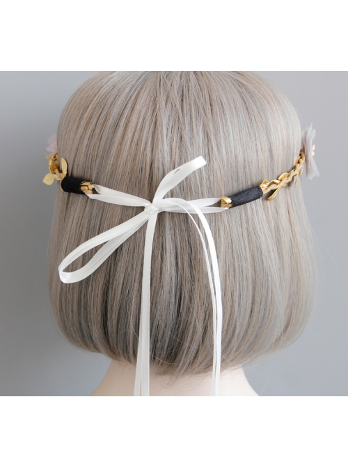 Fashion Seaside Tourism Holiday Fairy Colored Flowers Golden Rattan Wreath Hair Band