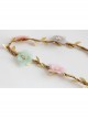 Fashion Seaside Tourism Holiday Fairy Colored Flowers Golden Rattan Wreath Hair Band