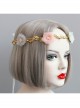 Fashion Seaside Tourism Holiday Fairy Colored Flowers Golden Rattan Wreath Hair Band