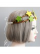 Fashion Leisure Vacation Green Yellow Stars Rattan Adult Party Wreath Headband
