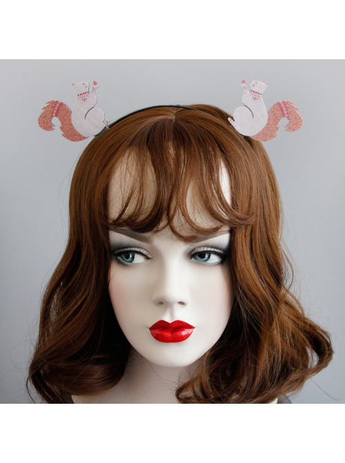 Cute Fashion Casual Christmas Pink Squirrel Stage Performance Thin Hair Band