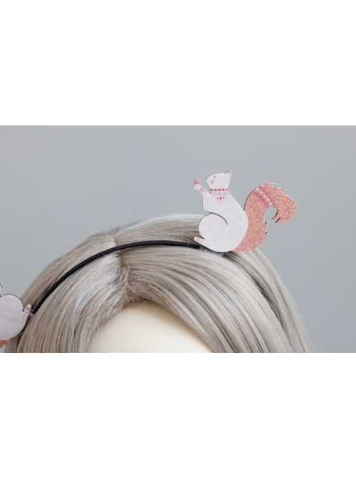 Cute Fashion Casual Christmas Pink Squirrel Stage Performance Thin Hair Band