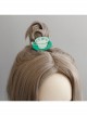 Fashion Handmade Exquisite Cartoon Palace Green Teacup Hairpin Spring Clip