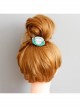 Fashion Handmade Exquisite Cartoon Palace Green Teacup Hairpin Spring Clip