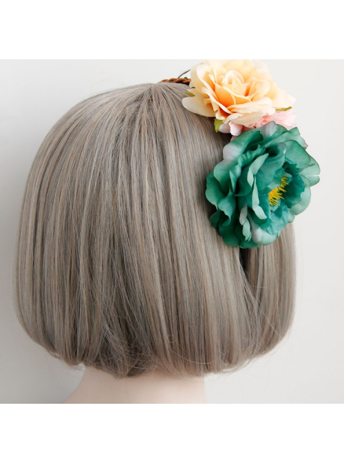 Fashion Casual Bride Colored Flowers Golden Lace Fabric Bride Female Hair Band