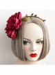 Fashion Leisure Christmas Exaggerated Red Flower Rattan New Year Holiday Travel Headband