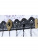 Handmade Retro Gothic Fashion Black Lace Gems Tassel Anklet