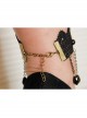 Handmade Retro Gothic Fashion Black Lace Gems Tassel Anklet