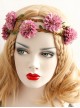 Fashion Travel Fabric Pink Flowers Creativity Handmade Christmas Wreath Rattan Hairband