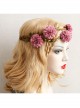 Fashion Travel Fabric Pink Flowers Creativity Handmade Christmas Wreath Rattan Hairband