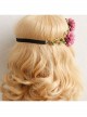 Fashion Travel Fabric Pink Flowers Creativity Handmade Christmas Wreath Rattan Hairband