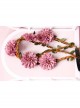 Fashion Travel Fabric Pink Flowers Creativity Handmade Christmas Wreath Rattan Hairband