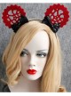 Fashion Personality Christmas New Year Prom Wine Red Ears Black Sequins Bow Hair Band