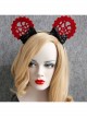 Fashion Personality Christmas New Year Prom Wine Red Ears Black Sequins Bow Hair Band