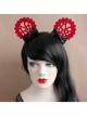 Fashion Personality Christmas New Year Prom Wine Red Ears Black Sequins Bow Hair Band