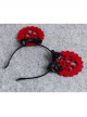 Fashion Personality Christmas New Year Prom Wine Red Ears Black Sequins Bow Hair Band