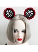 Fashion Cute Red Rose Black Mickey Ears Christmas Holiday Party Sexy Stage Bride Headband