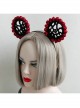 Fashion Cute Red Rose Black Mickey Ears Christmas Holiday Party Sexy Stage Bride Headband